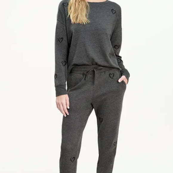 Splendid W’s Amour Sweatshirt Heather Charcoal in Size Medium - Picture 2 of 10